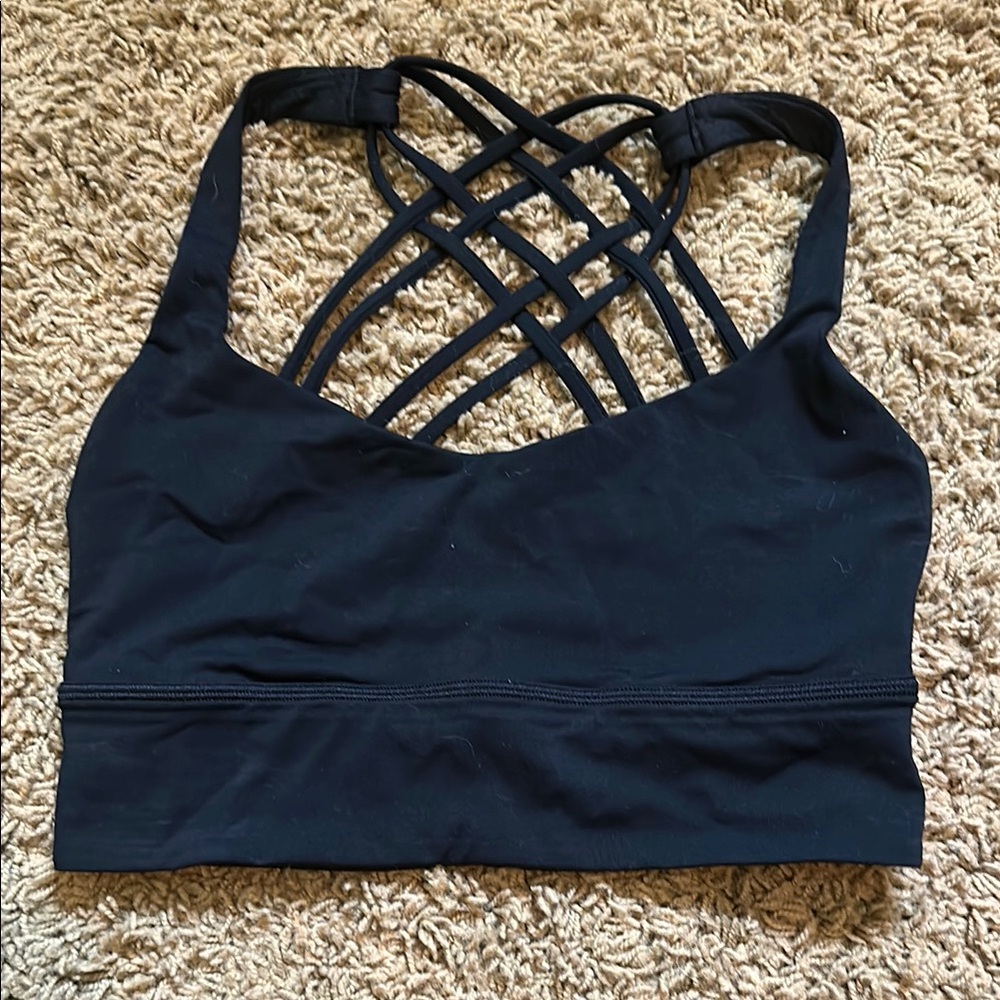 lululemon free to be wild longline bra black size 6